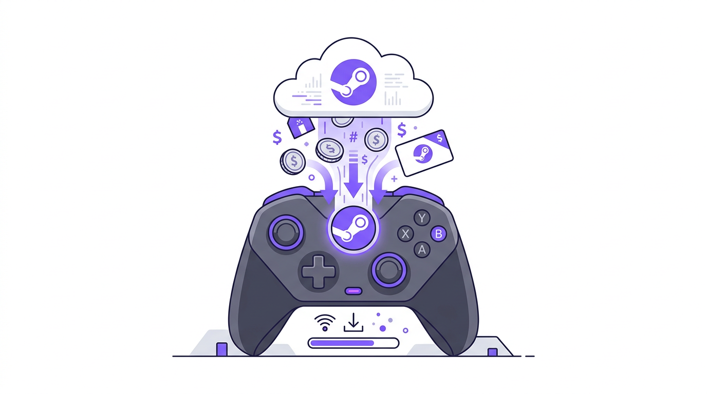 Steam wallet top-up — automatic delivery of Steam codes for resellers